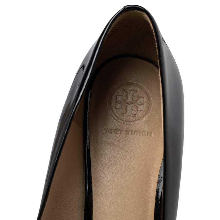 Pre Owned Tory Burch Black Patent Leather Raleigh Pumps Size 39