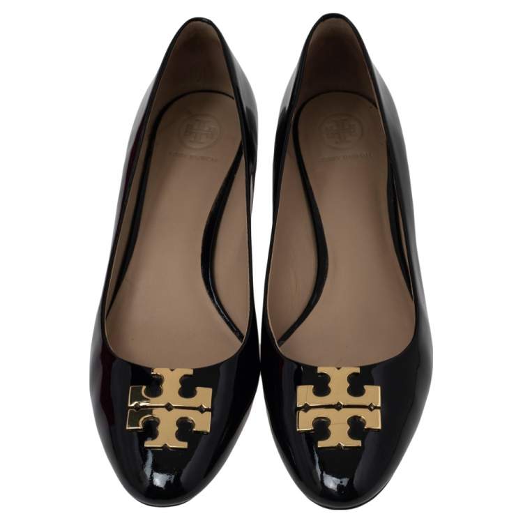 Pre Owned Tory Burch Black Patent Leather Raleigh Pumps Size 39