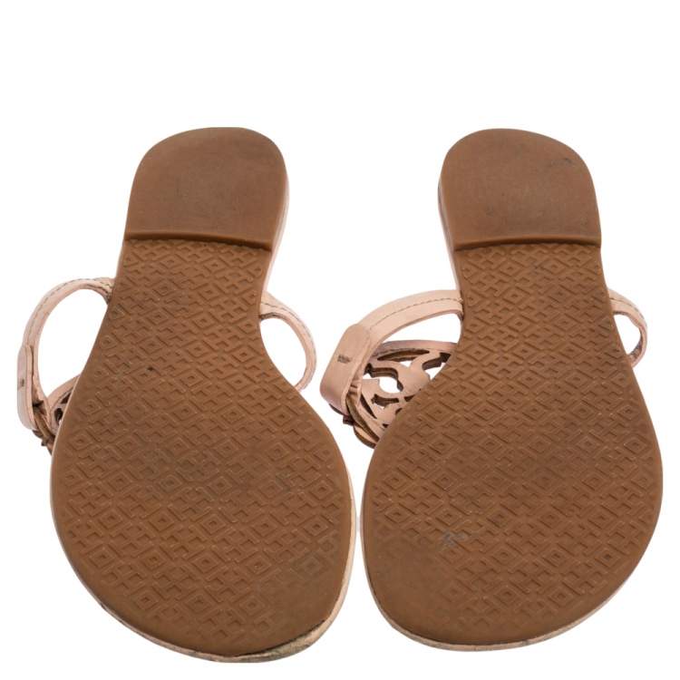 Pre Owned Tory Burch Pink Leather Mini Miller Thong Flat Sandals Size 41