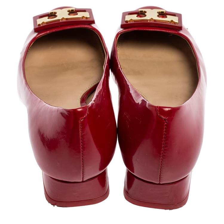 Pre Owned Tory Burch Red Patent Leather Gigi Pumps Size 37