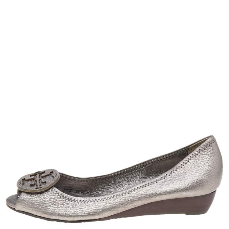 Tory Burch Silver Leather Wedge Pumps Size  Tory Burch | TLC