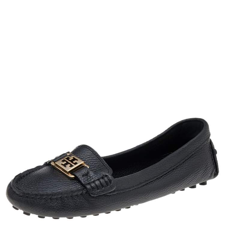 Tory Burch Black Leather Slip On Loafers Size 38 Tory Burch | TLC