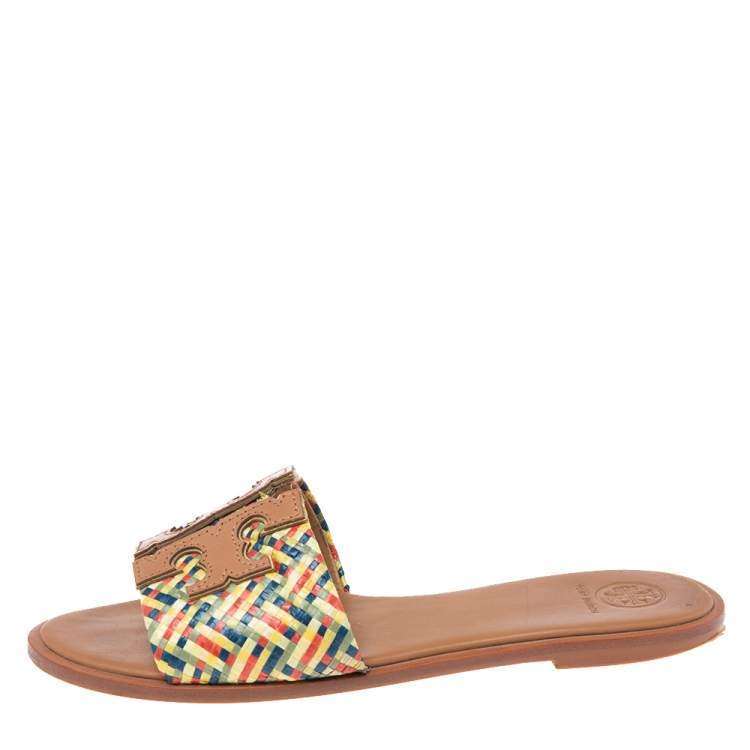 Tory burch discount crystal raffia slide