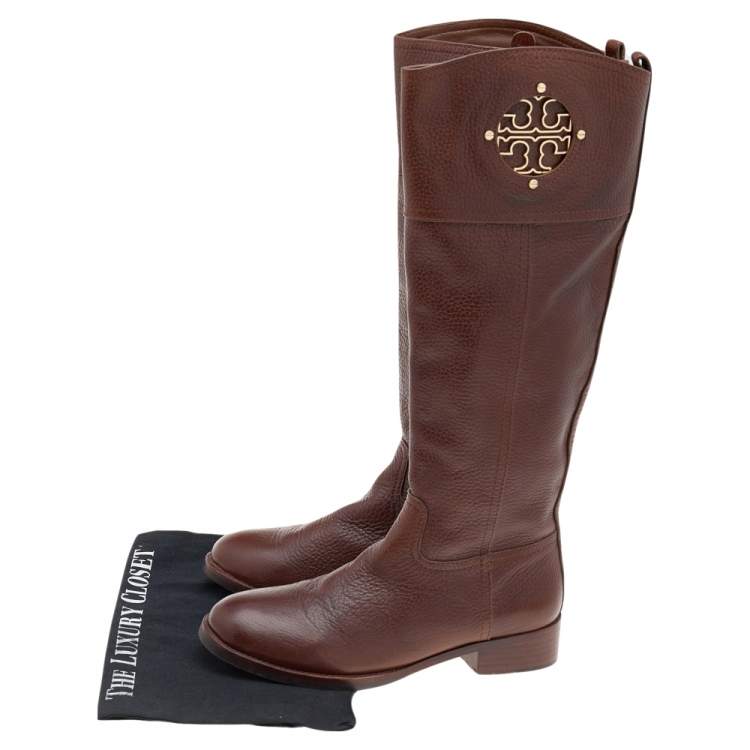 مملوكة مسبقًا Tory Burch Brown Knee Length Boots Size 36.5 