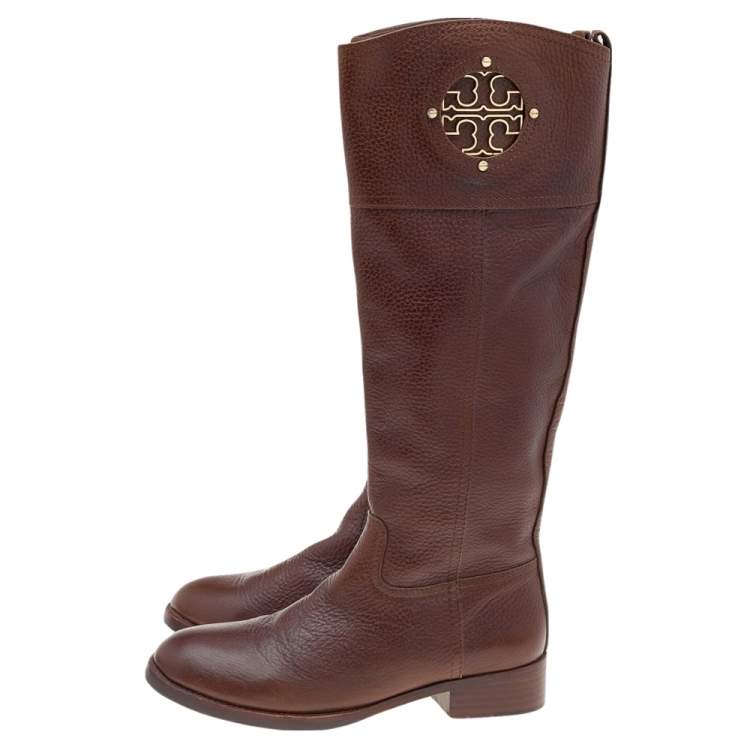مملوكة مسبقًا Tory Burch Brown Knee Length Boots Size 36.5 