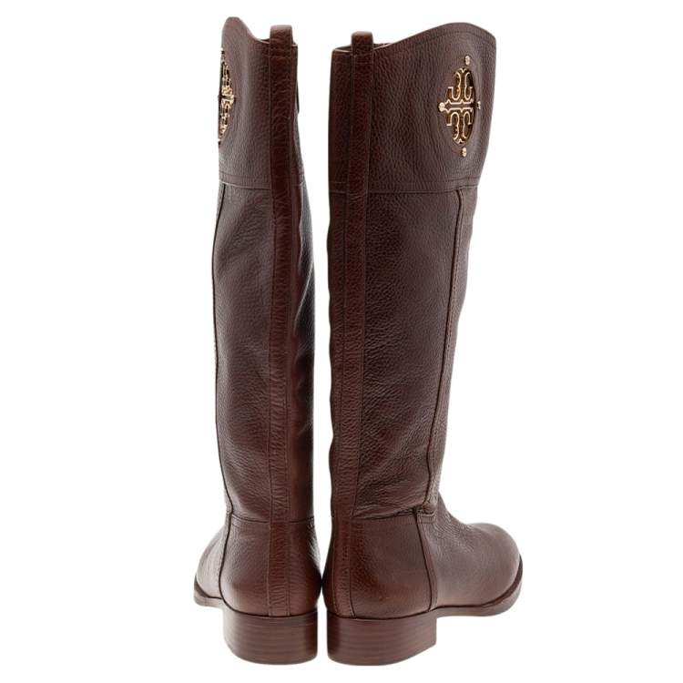 مملوكة مسبقًا Tory Burch Brown Knee Length Boots Size 36.5 