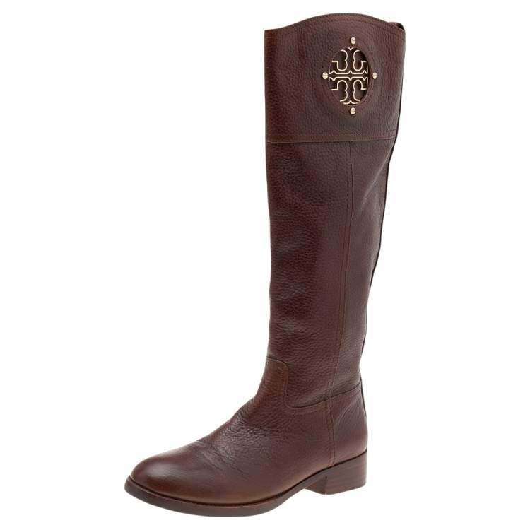 tory burch knee high boots brown