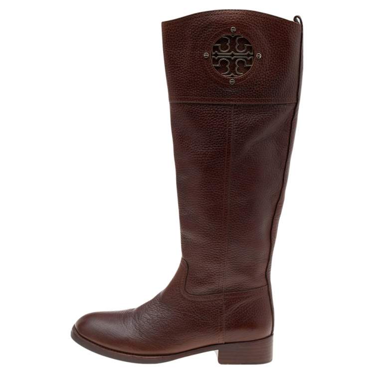 مملوكة مسبقًا Tory Burch Brown Knee Length Boots Size 36.5 
