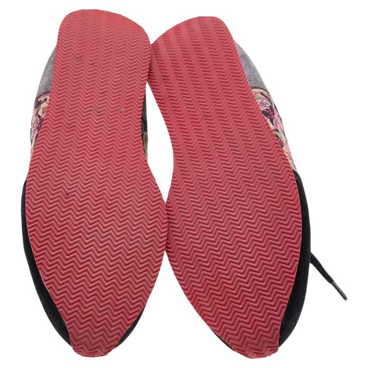 Pre Owned Tory Burch Multicolor Fabric And Leather Low Top Sneakers Size 38