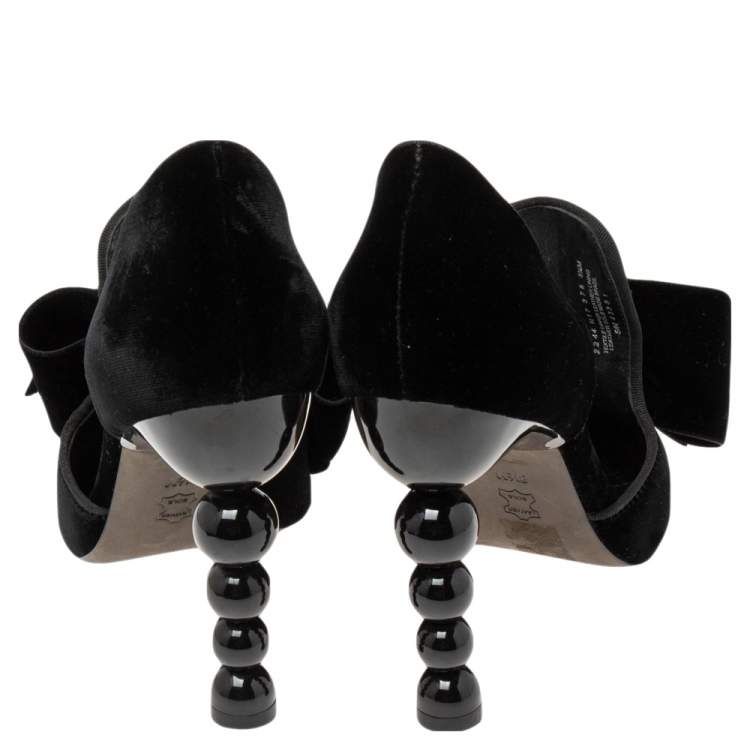 Pre Owned Tory Burch Black Velvet Clara Pumps Size 39