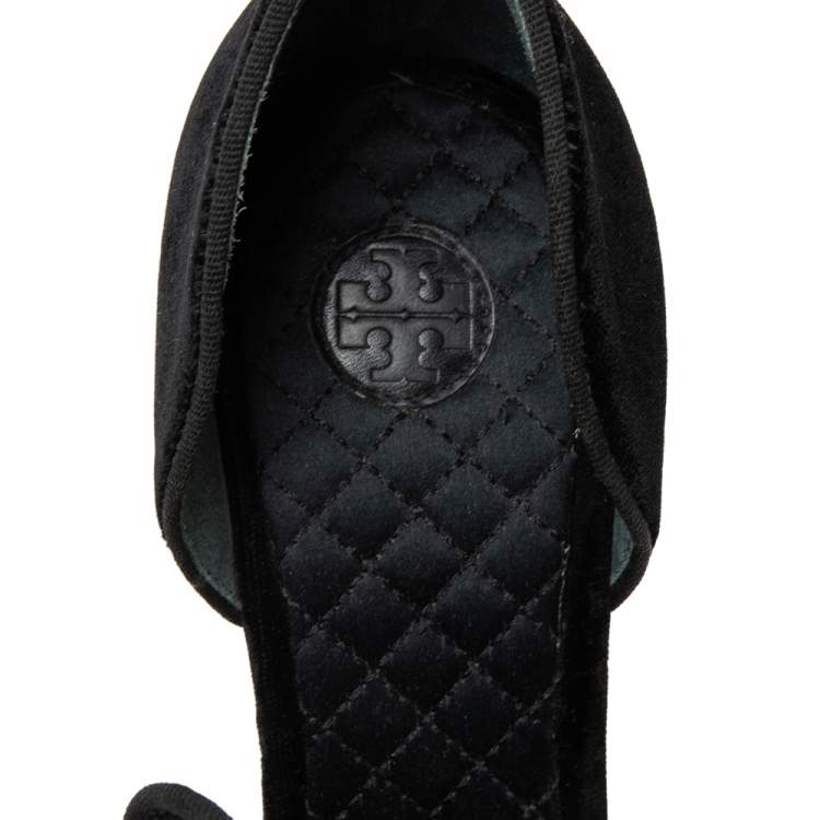 Pre Owned Tory Burch Black Velvet Clara Pumps Size 39