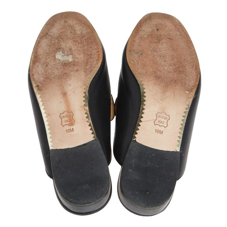 Pre Owned Tory Burch Black Leather Amelia Mule Sandals Size 40