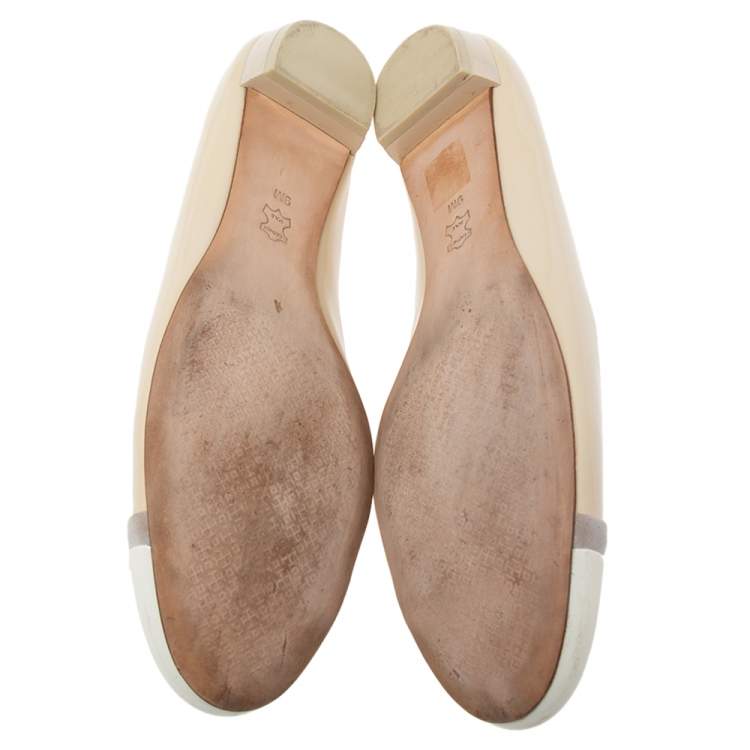 Pre Owned Tory Burch Tricolor Patent Leather Ballet  Flats Size 39