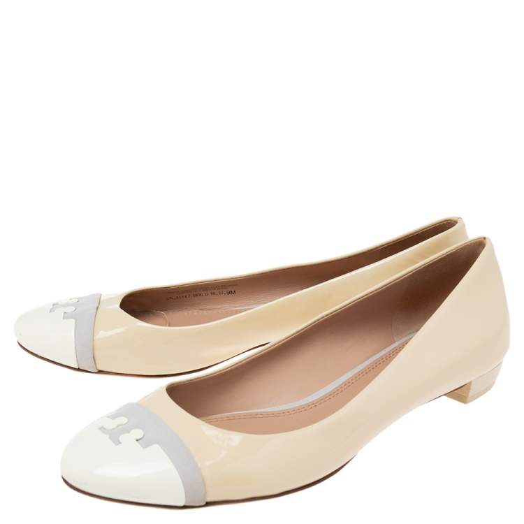 Pre Owned Tory Burch Tricolor Patent Leather Ballet  Flats Size 39