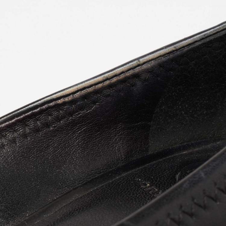 Pre Owned Tory Burch Black Leather Reva Block Heel Pumps Size 36.5 