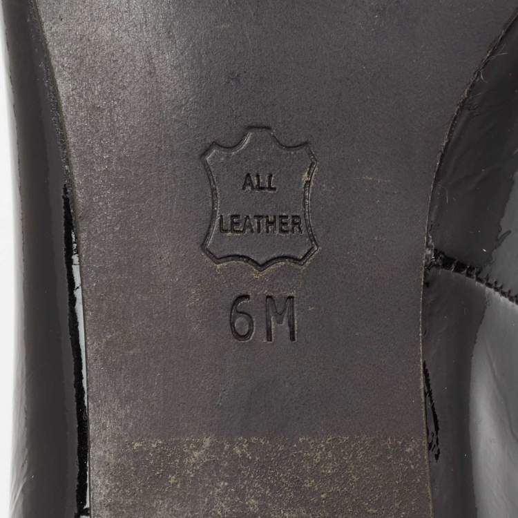 Pre Owned Tory Burch Black Patent Leather Eliza Pointed Toe Pumps Size 36 