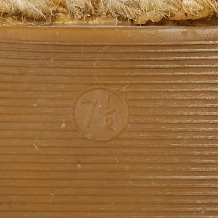Pre Owned Tory Burch Navy Blue Leather And Mesh Jacki Espadrille Flats Size 37.5