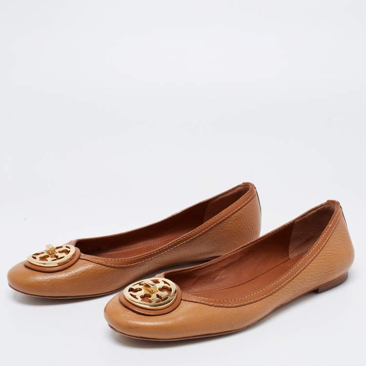 Tory Burch Brown Leather Round Toe Ballet Flats Size 38 Tory Burch | TLC