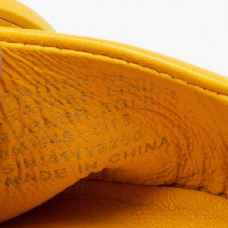 Pre Owned Tory Burch Yellow Leather Minnie Ballet Flats Size 38