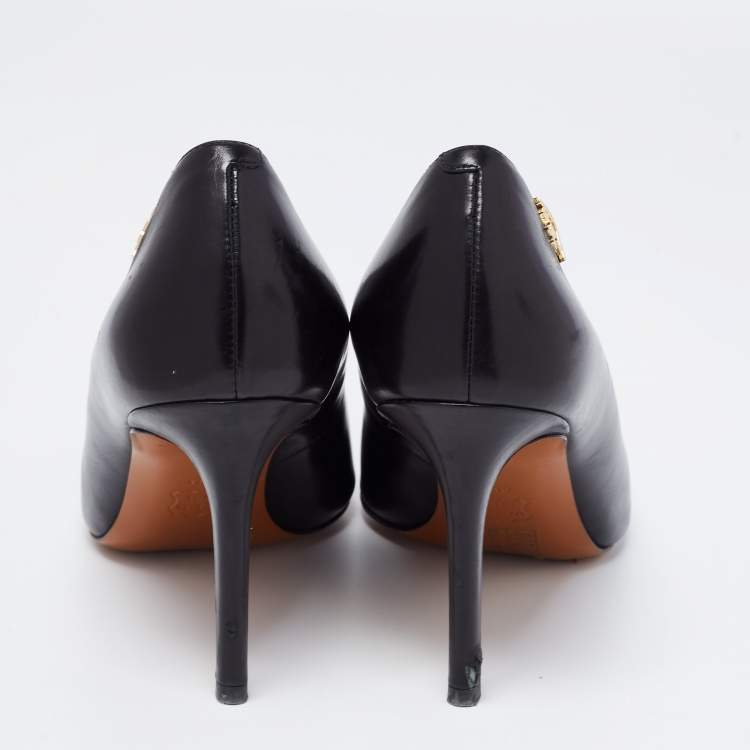 Pre Owned Tory Burch Black Leather Elizabeth Pumps Size 39