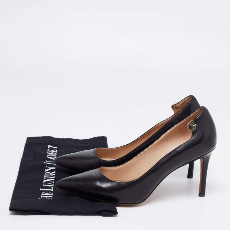 Pre Owned Tory Burch Black Leather Elizabeth Pumps Size 39