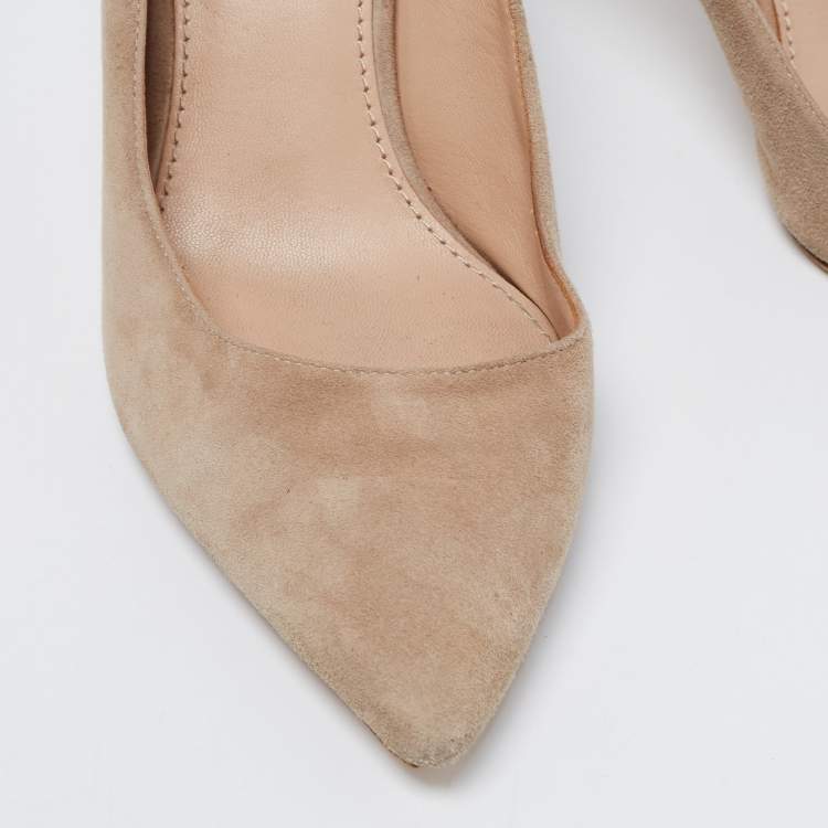 Pre Owned Tory Burch Beige Suede Elizabeth Pumps Size 39