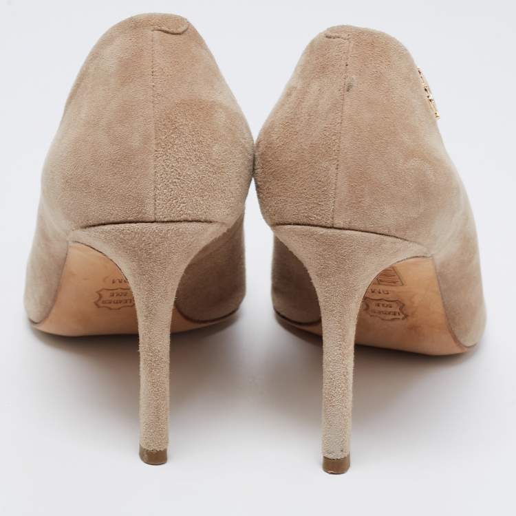 Pre Owned Tory Burch Beige Suede Elizabeth Pumps Size 39