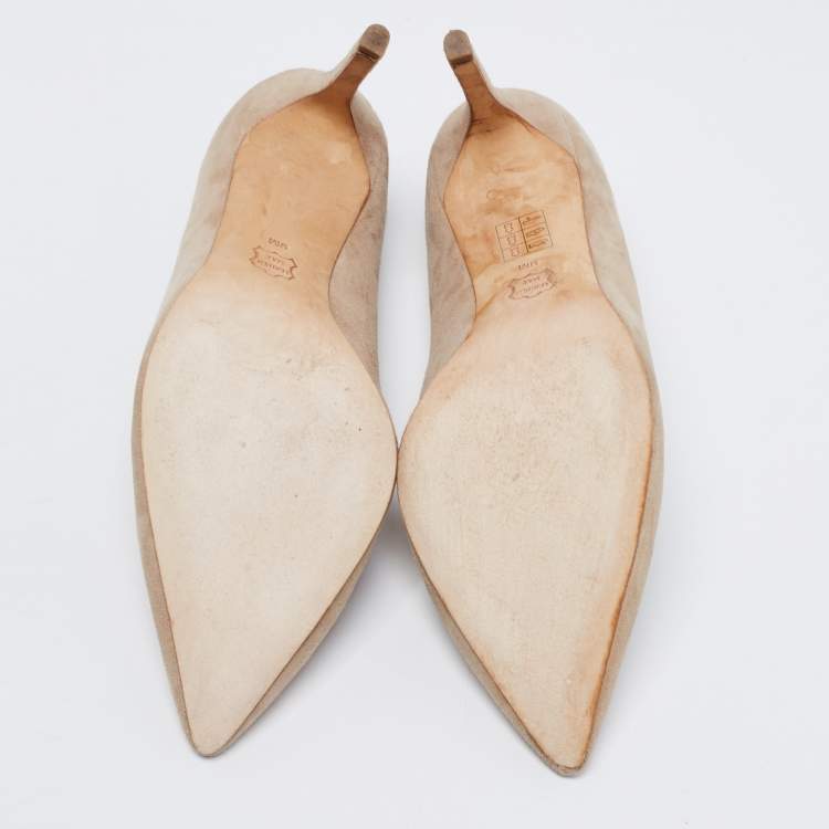 Pre Owned Tory Burch Beige Suede Elizabeth Pumps Size 39