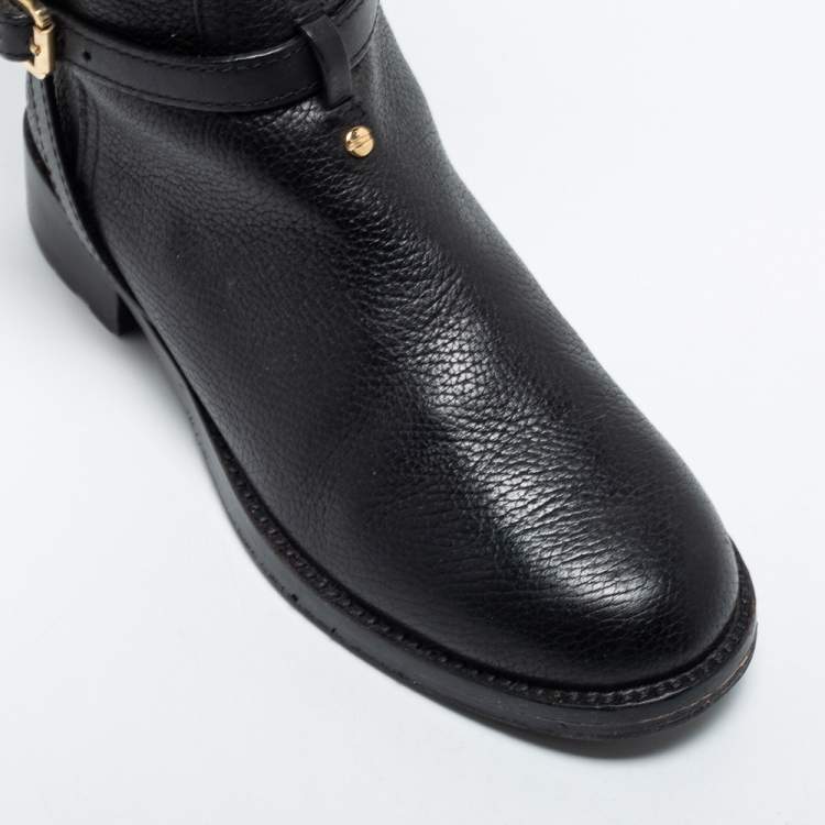 مملوكة مسبقًا Tory Burch Black Leather Knee Length Boots Size 38