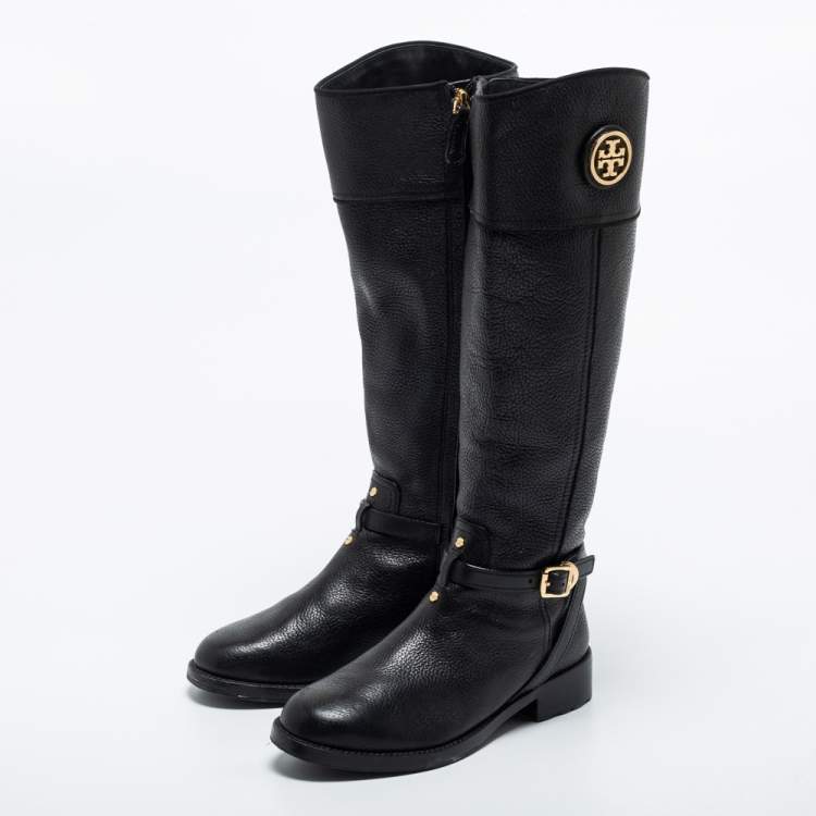 Tory Burch Black Leather Knee Length Boots Size 38 Tory Burch | TLC
