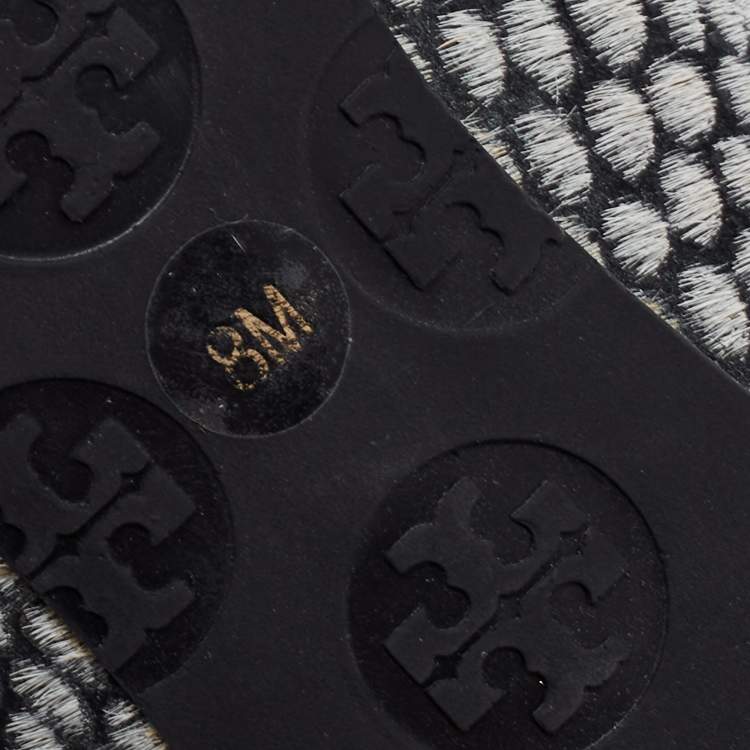 Pre Owned Tory Burch Grey/Black Calf Hair Minnie Scrunch Ballet Flats Size 38.5