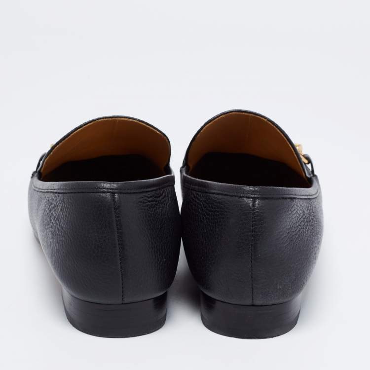 مملوكة مسبقًا Tory Burch Black Leather Jessa Loafers Size 38.5 