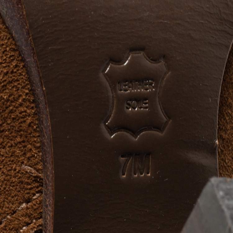 Pre Owned Tory Burch Brown  Suede Buckle Ankle Boots Size 37