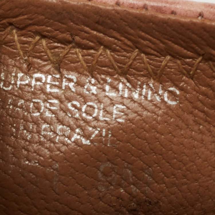 Pre Owned Tory Burch Beige Croc Embossed Leather Reva Ballet Flats Size 39