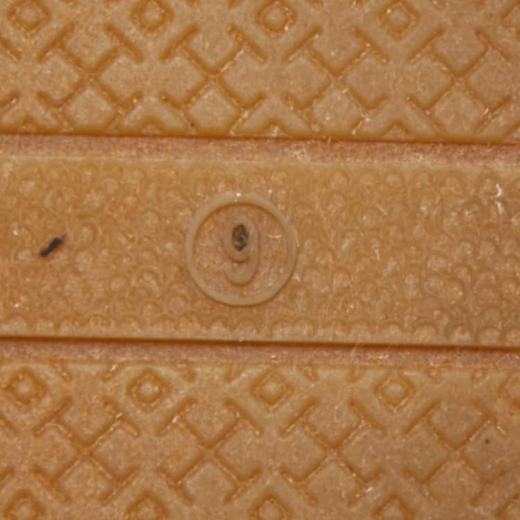 Pre Owned Tory Burch Beige Canvas Pom Pom Detail Espadrilles Flats Size 39.5