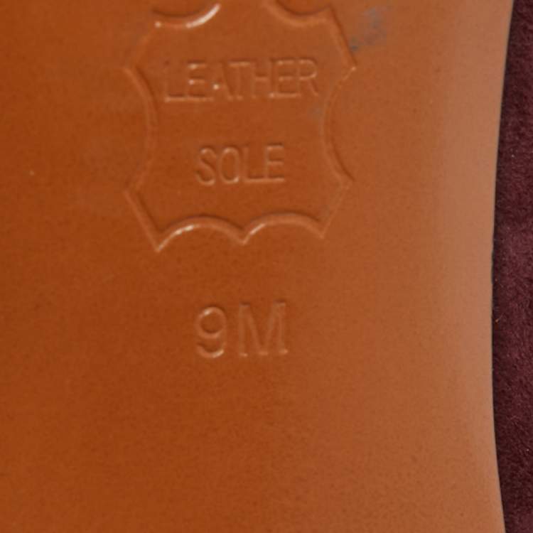 Pre Owned Tory Burch Burgundy Suede Elizabeth Pumps Size 39.5