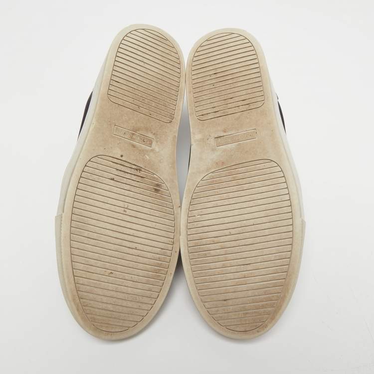 Pre Owned Tory Burch Black Neoprene and Leather Blossom Applique Slip On Sneakers Size 40.5