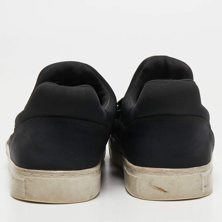 Pre Owned Tory Burch Black Neoprene and Leather Blossom Applique Slip On Sneakers Size 40.5