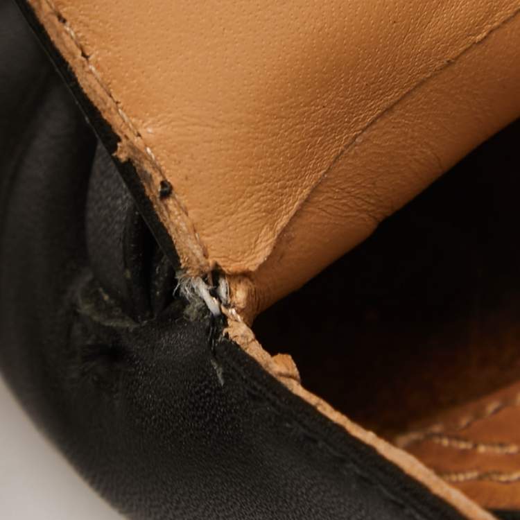 مملوكة مسبقًا Tory Burch Black Leather Amelia Flat Mules Size 36.5 