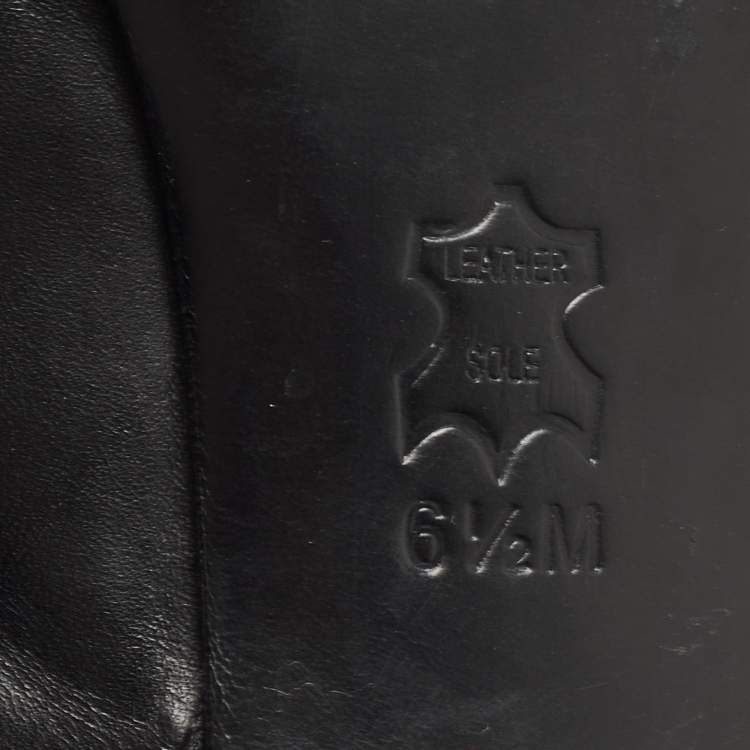 Pre Owned Tory Burch Black Leather and Patent Ankle Booties Size 37