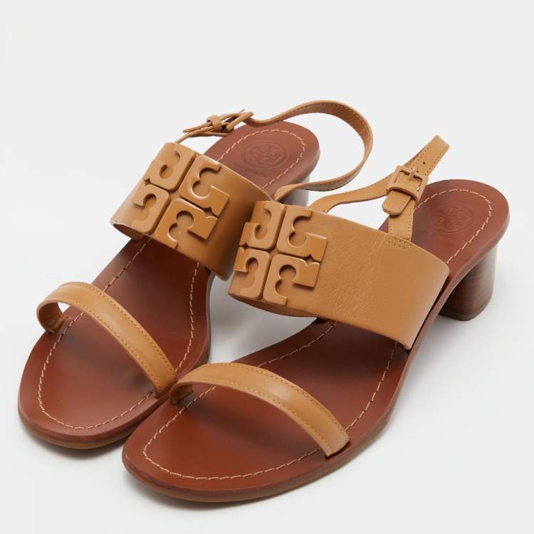 Tory Burch Sandals Rose Gold Metallic Leather Straps India