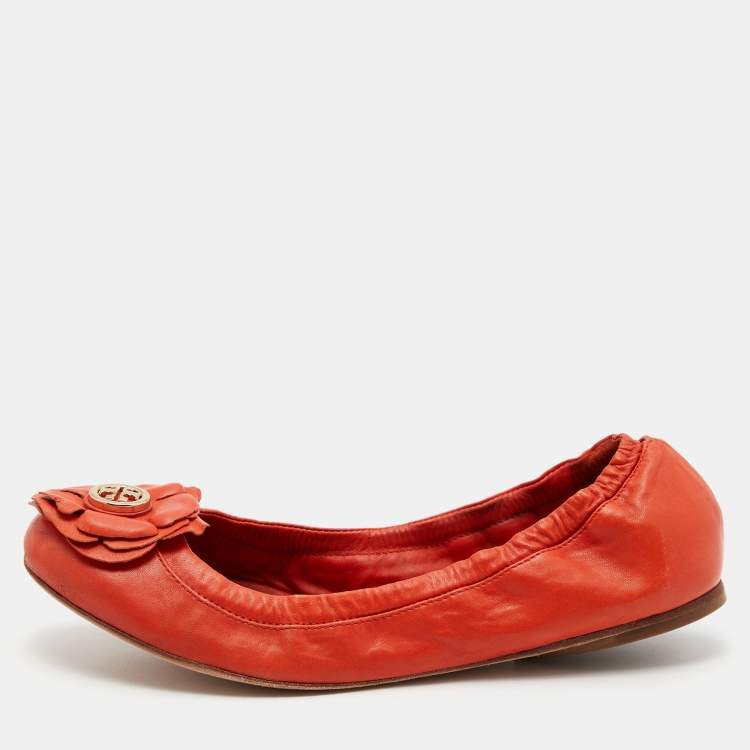 Tory burch orange outlet ballet flats