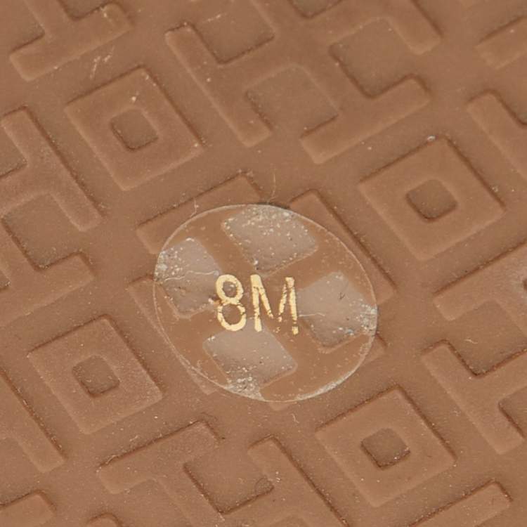 Pre Owned Tory Burch Beige Quilted Leather Quinn Ballet Flats Size 38.5
