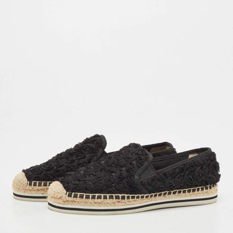 Tory burch black and white outlet espadrilles