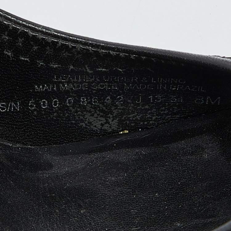 Pre Owned Tory Burch Black Leather Sally Wedge Pumps Size 38.5