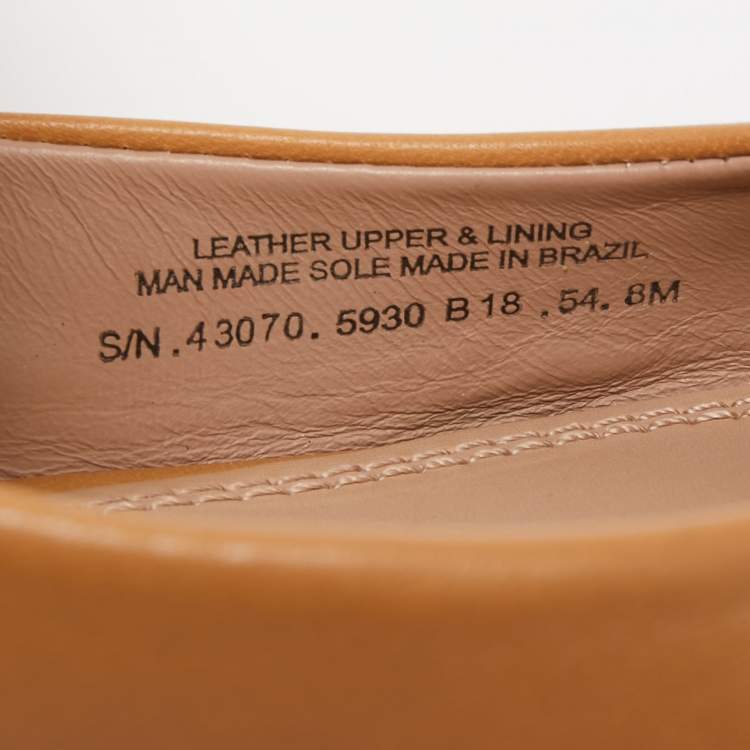 Pre Owned Tory Burch Brown Leather Lowell Ballet Flats Size 38.5