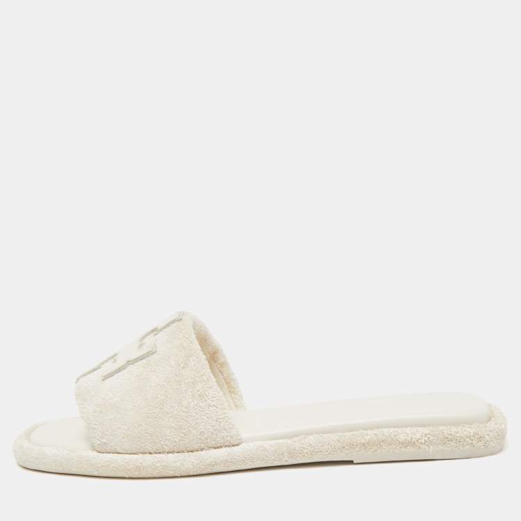 Tory burch white online slides