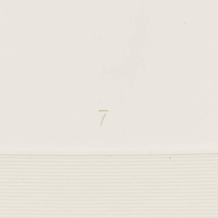 Pre Owned Tory Burch White Fabric Terry Logo Flat Slides Size 37