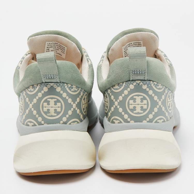 مملوكة مسبقًا Tory Burch Green Suede Good Luck Low Top Sneakers Size 35