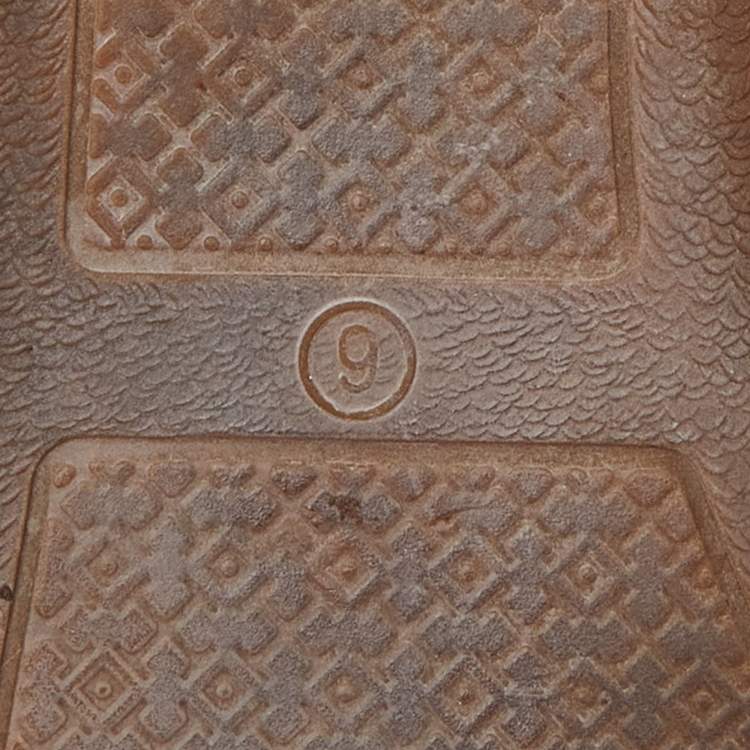 Pre Owned Tory Burch Gold Leather Blossom Espadrille Flats Size 36.5
